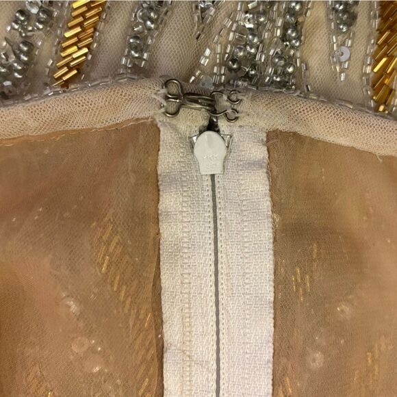 Bob Mackie & Lillie Rubin Vintage Heavily Beaded Sequin Glamorous Silk Gown 10 - Picture 15 of 15